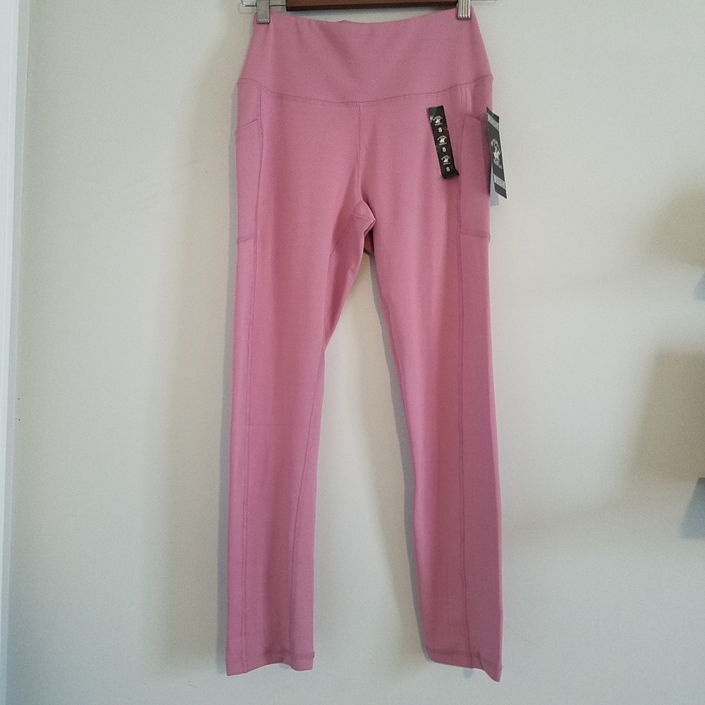 NWT Beverly Hills Polo Club Capri Pink Leggings